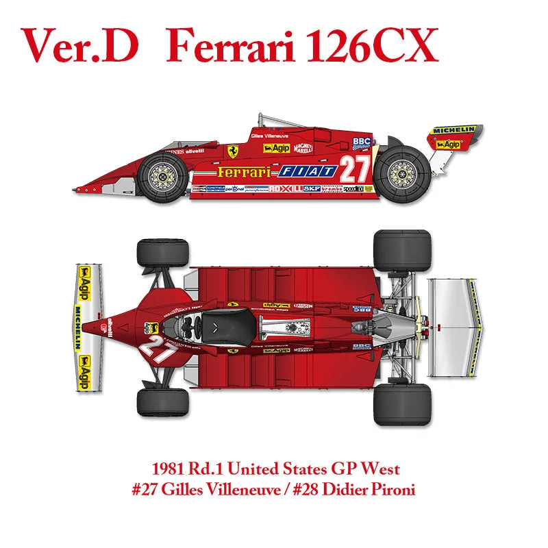 1/12 Model Factory Hiro MFH Ferrari 126 CX Full Detail Model Kit Version D K640