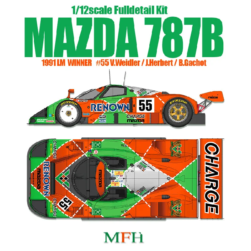 1/12 Model Factory Hiro MFH Mazda 787B Full Detail Model Kit K628