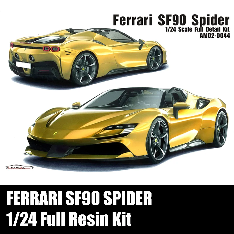 1/24 Alpha Model Ferrari SF90 Spider Full Resin Model Kit AM02-0044