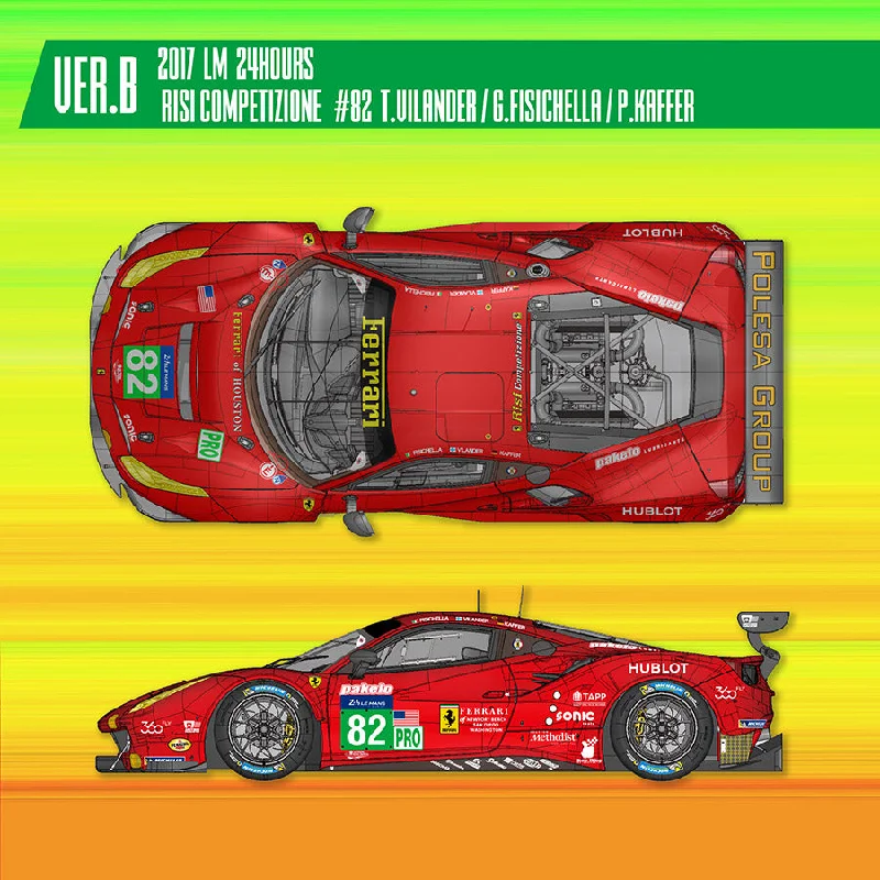 1/24 Model Factory Hiro MFH Ferrari 488 GTE LM 24Hrs No.82 Proportion Model Kit K630