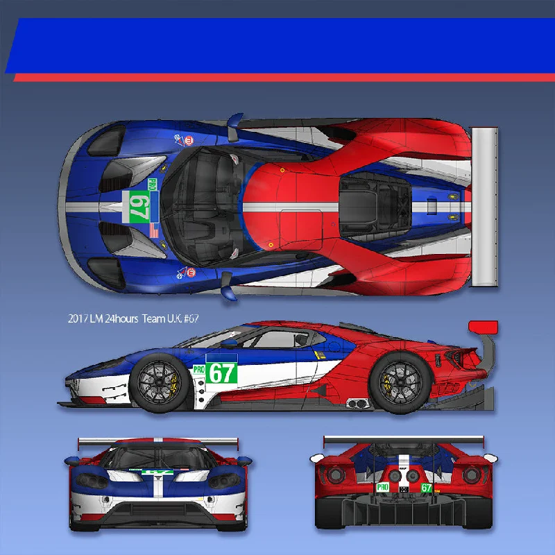 1/24 Model Factory Hiro MFH Ford GT GTE 2017 Proportion Model Kit K633