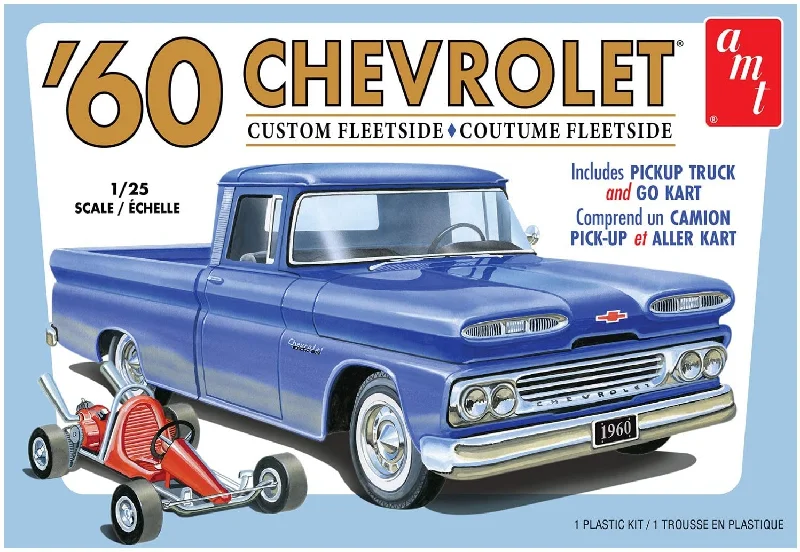 '60 Chevy Custom Fleetside and Go Cart (1/25 Scale) Plastic Vehicle Model Kit