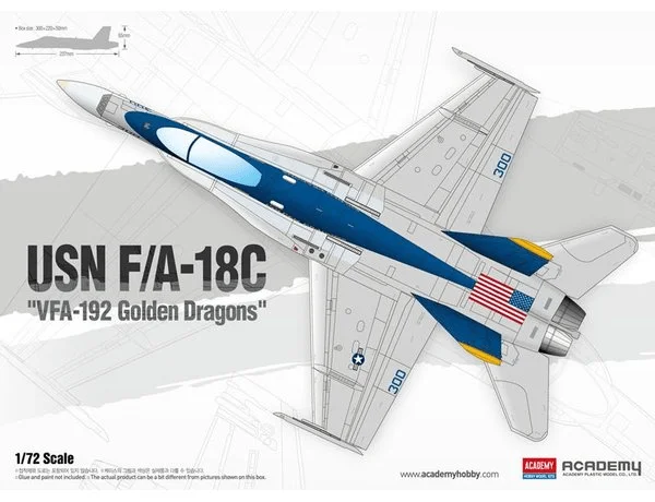 12564 1/72 USN F/A18C VFA192 Golden Dragons Plastic Model Kit