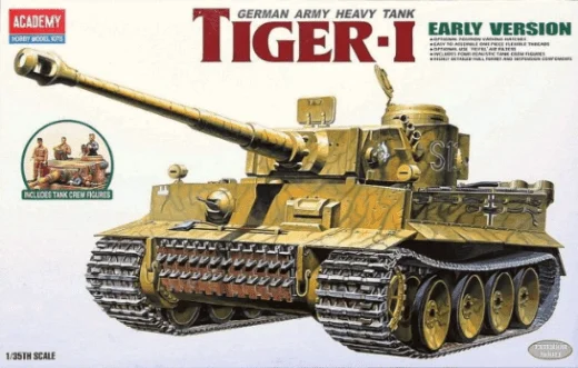 1/35 German Army Heavy Tank TigerI WWII with Tank Crew Figures