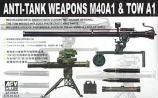 AF35021 1/35 AntiTank Weapons M40A1 and Tow A1 Plastic Model Kit