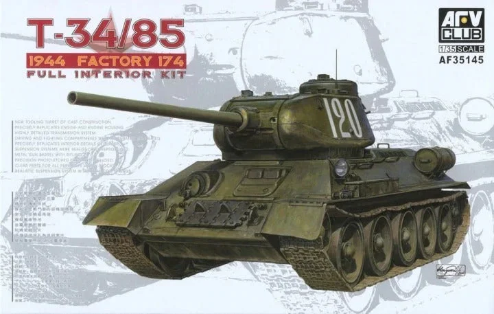 AF35145 T34/85 Model 174 Factory Full Interior Kit Plastic Model Kit