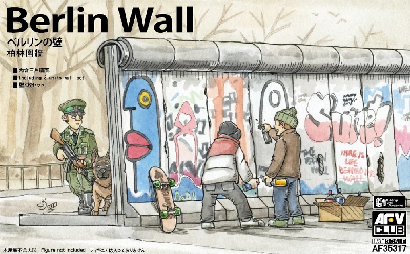 AF35317 Berlin Wall 3 Units Wall Set Plastic Model Kit