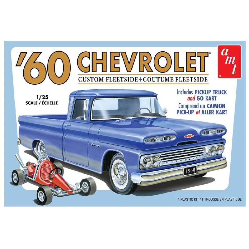 1063M 1/25 1960 Chevy Custom Fleetside Pickup w/Go Kart Plastic Model Kit