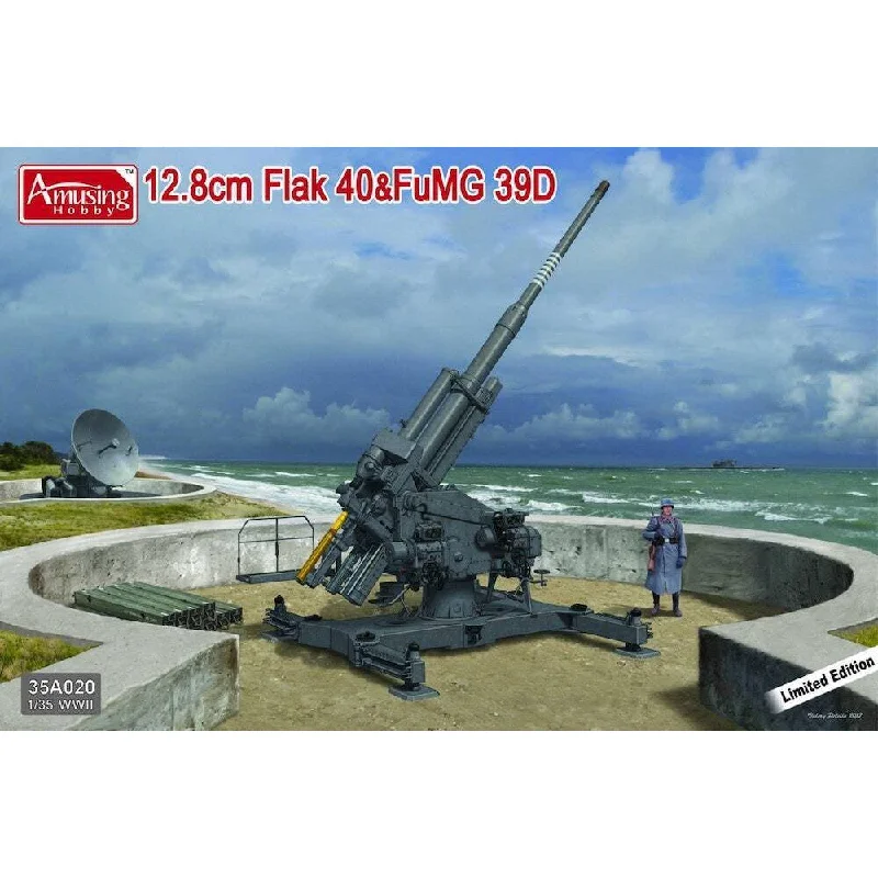 35A020 1/35 12.8cm Flak 40andFuMG 39D Plastic Model Kit