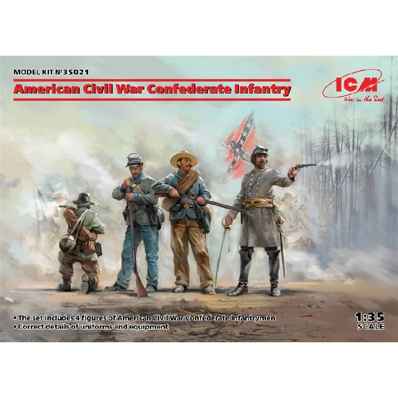 Confederate Infantry (1/35th Scale) Plastic Model Detail Kit