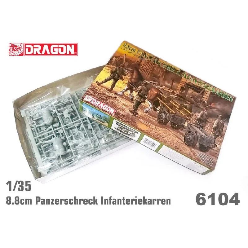 6104 1/35 8.8cm Panzerschreck Infanteriekarren Plastic Model Kit