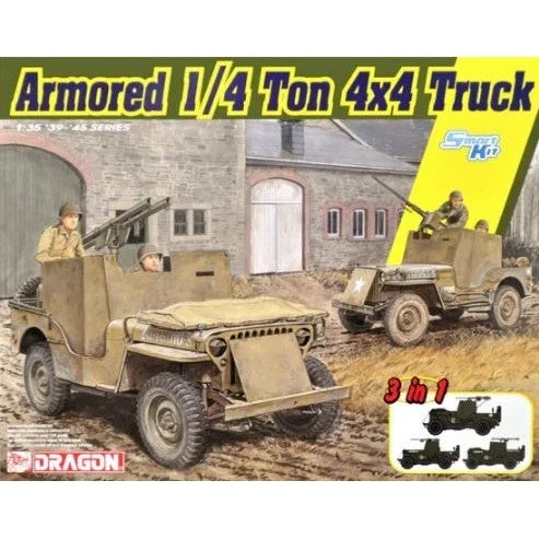 6727 1/35 Armored 1/4Ton 4x4 Truck w/.50cal Machine Gun Plastic Model Kit