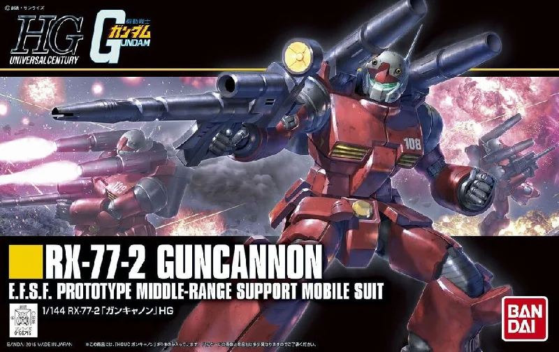 HGUC RX-77-2 Guncannon (1/144 Scale) Plastic Gundam Model Kit