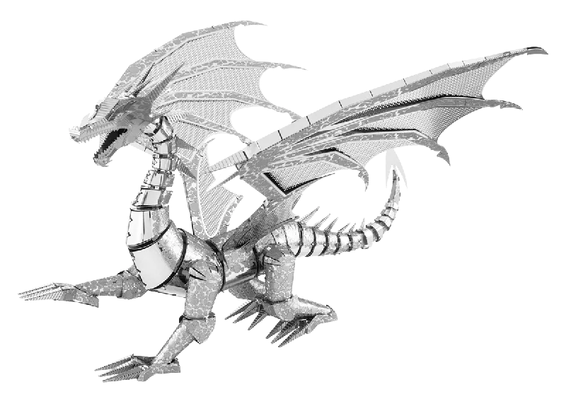 Iconx Silver Dragon Metal Earth Model Kit