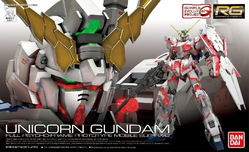 RG Unicorn Gundam (1/144 Scale) Plastic Gundam Model Kit