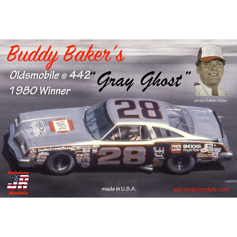 BBO1980D 1/25 Buddy Bakers Gray Ghost 28 Oldsmobile 442 Winner 1980 Plastic Model Kit