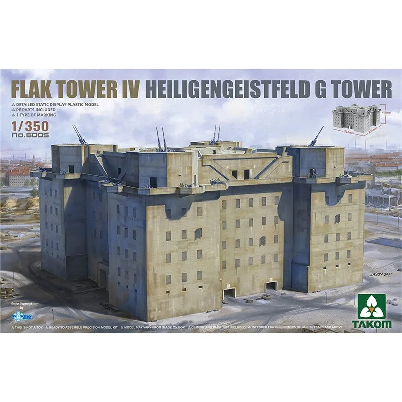 1/350 Flak Tower IV Heiligengeistfeld G Tower Plastic Model Kit