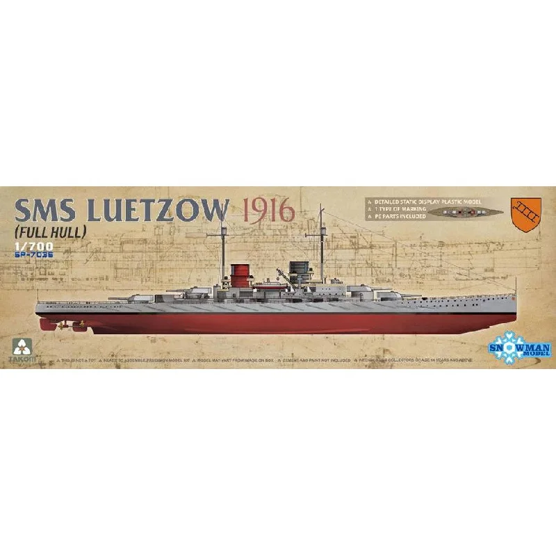 Takom 1/700 SMS Luetzow 1916 Full Hull Plastic Model Kit