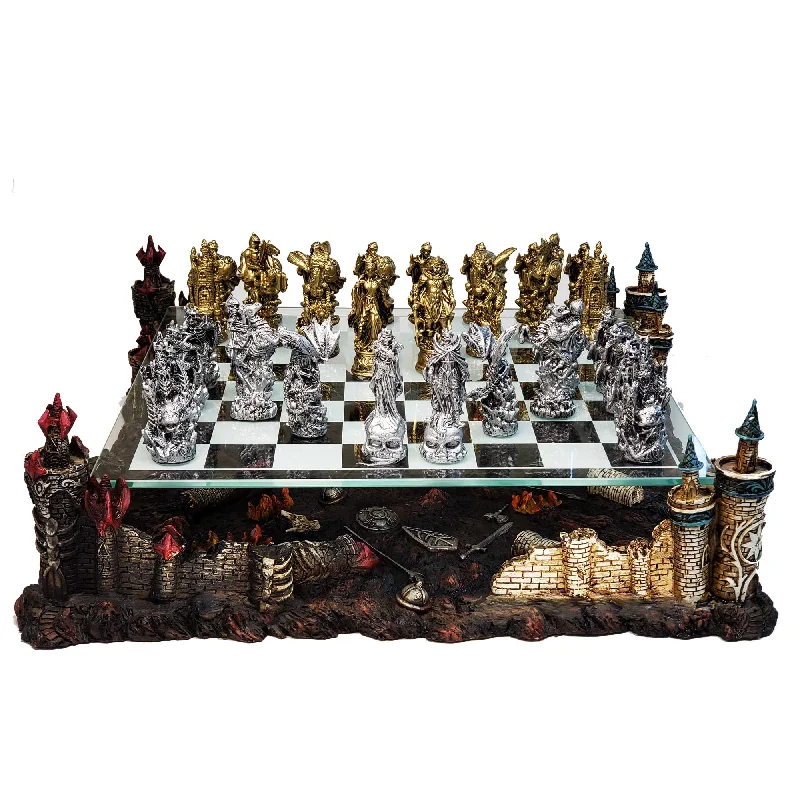 Metal Figures Chess Set with 3D-Theme Decorative | FANTASY