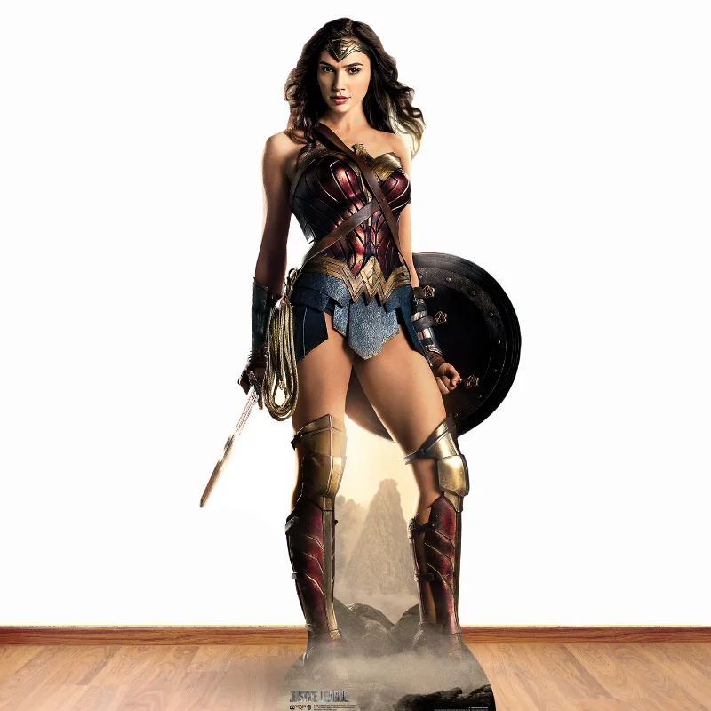 Wonder Woman Gal Gadot Justice League With Shield Cardboard Cutout